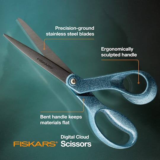 Fiskars® Explore 8" Digital Cloud Glitter Scissors